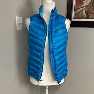 Marmot 800 Fill Womens Bright Blue vest puffer size XS Down Zip up